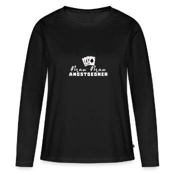 Mau Mau Angstgegner - Frauen Premium Bio Langarmshirt - Schwarz - Vorne - Julia (174cm)