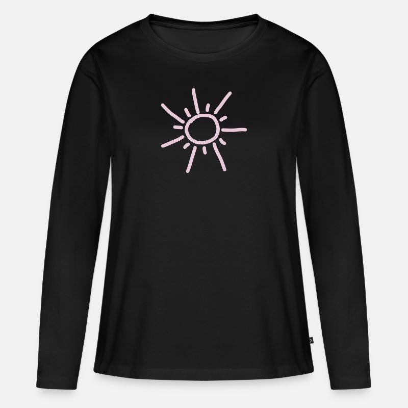 iYpsilon Sonne - Frauen Premium Bio Langarmshirt - Schwarz