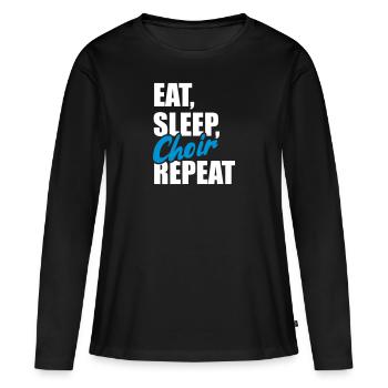 chorale - T-shirt manches longues Premium bio Femme - noir - Devant - Julia (174cm)
