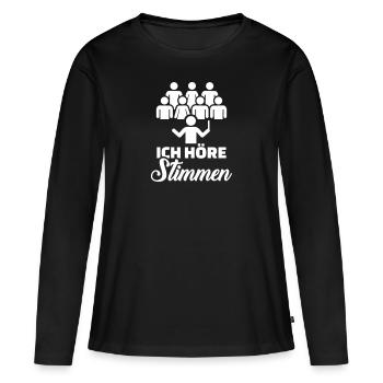 Chor - Frauen Premium Bio Langarmshirt - Schwarz - Vorne - Julia (174cm)