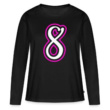 8 Numéro de numéro - T-shirt manches longues Premium bio Femme - noir - Devant - Julia (174cm)