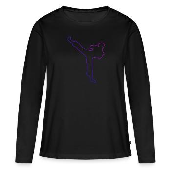 Boxe féminine Kickboxing Kickboxing Kickboxing - T-shirt manches longues Premium bio Femme - noir - Devant - Julia (174cm)
