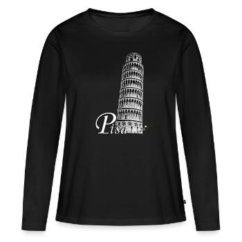 Tour penchée de Pise - T-shirt manches longues Premium bio Femme - noir - Devant - Julia (174cm)