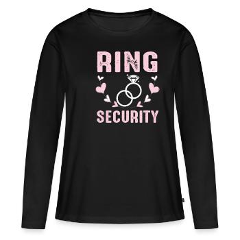 Mariage mariage mariage cérémonie amour idée cadeau - T-shirt manches longues Premium bio Femme - noir - Devant - Julia (174cm)