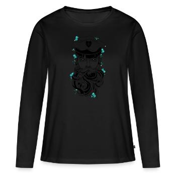 marin - T-shirt manches longues Premium bio Femme - noir - Devant - Julia (174cm)