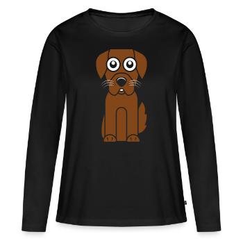 Hund Hund - T-shirt manches longues Premium bio Femme - noir - Devant - Julia (174cm)