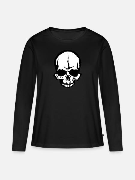 Schädel des Todes 21 5 - Frauen Premium Bio Langarmshirt - Schwarz