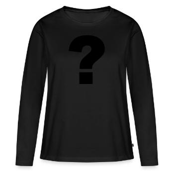 point d'interrogation - T-shirt manches longues Premium bio Femme - noir - Devant - Julia (174cm)
