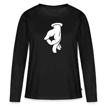 Arschloch - Frauen Premium Bio Langarmshirt - Schwarz - Vorne - Julia (174cm)