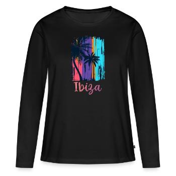 Ibiza - Frauen Premium Bio Langarmshirt - Schwarz - Vorne - Julia (174cm)