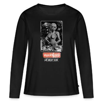 | de musique Femme extraterrestre derrière la table de mixage. - T-shirt manches longues Premium bio Femme - noir - Devant - Julia (174cm)