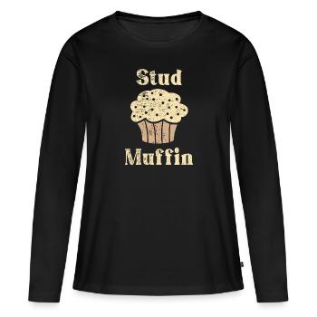 Stud Muffin - Women's Premium Organic Long Sleeve Shirt - black - Front - Julia (174cm)