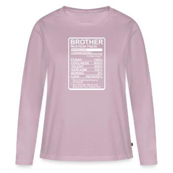 Valeurs nutritionnelles Brother - T-shirt manches longues Premium bio Femme - rose poudré - Devant - Julia (174cm)