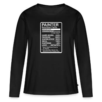 Painter Informations nutritionnelles - T-shirt manches longues Premium bio Femme - noir - Devant - Julia (174cm)