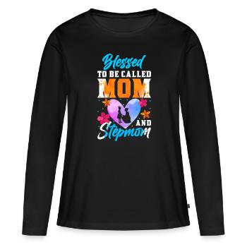 Fête des belles-mères Belle-mère Mère - T-shirt manches longues Premium bio Femme - noir - Devant - Julia (174cm)