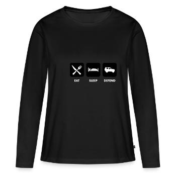 Eat, Sleep & Defend - Women's Premium Organic Long Sleeve Shirt - black - Front - Julia (174cm)