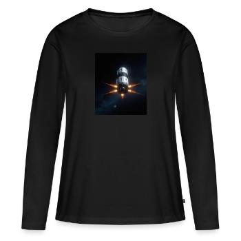 Spaceship - Women's Premium Organic Long Sleeve Shirt - black - Front - Julia (174cm)