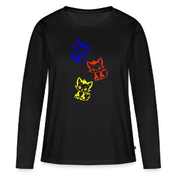 Renard Animal Bébé - T-shirt manches longues Premium bio Femme - noir - Devant - Julia (174cm)