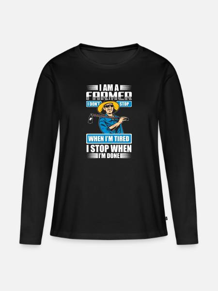Landwirt Farm Bauer - Premium økologisk langærmet T-shirt til kvinder - sort