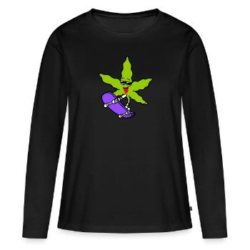 Skater weed - Women's Premium Organic Long Sleeve Shirt - black - Front - Julia (174cm)