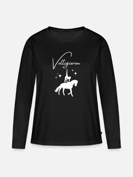 Voltigieren - Frauen Premium Bio Langarmshirt - Schwarz