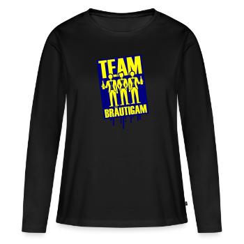 Team Bräutigam Polterhochzeit - Frauen Premium Bio Langarmshirt - Schwarz - Vorne - Julia (174cm)