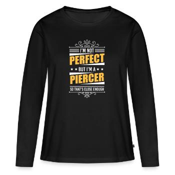 Piercer Tattoo Studio - Frauen Premium Bio Langarmshirt - Schwarz - Vorne - Julia (174cm)