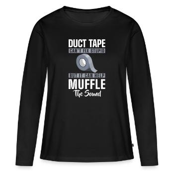 Les idiots travaillent la provocation maléfique - T-shirt manches longues Premium bio Femme - noir - Devant - Julia (174cm)