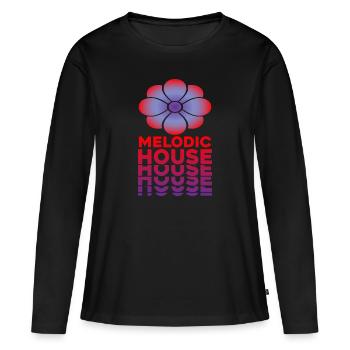 Musique House Mélodique - T-shirt manches longues Premium bio Femme - noir - Devant - Julia (174cm)