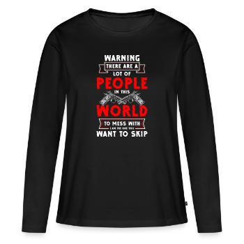 Liberté des munitions de pistolet - T-shirt manches longues Premium bio Femme - noir - Devant - Julia (174cm)