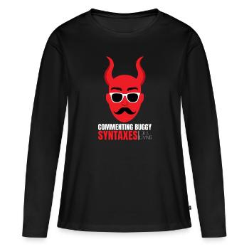Compilation sarcastique de codeurs humoristiques Citation - T-shirt manches longues Premium bio Femme - noir - Devant - Julia (174cm)