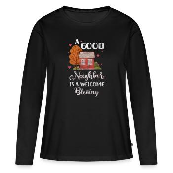 Résidents du quartier alcool - T-shirt manches longues Premium bio Femme - noir - Devant - Julia (174cm)