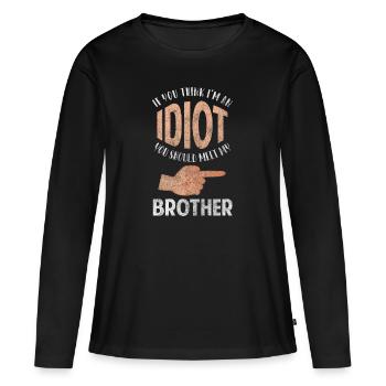 L’humour noir provoque des collègues - T-shirt manches longues Premium bio Femme - noir - Devant - Julia (174cm)