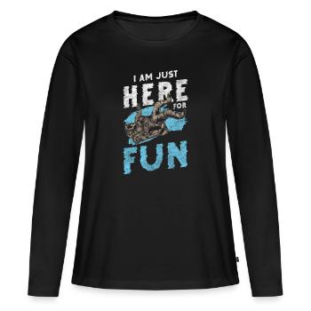 Espace, Lune, Galaxie, Voyage dans l’espace - T-shirt manches longues Premium bio Femme - noir - Devant - Julia (174cm)