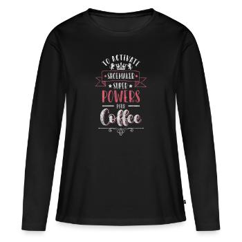 Chaussures d’artisanat - T-shirt manches longues Premium bio Femme - noir - Devant - Julia (174cm)