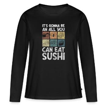 Repas Hôtel Vielesser - T-shirt manches longues Premium bio Femme - noir - Devant - Julia (174cm)