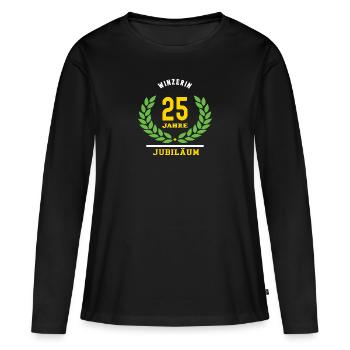 Winzerin Jubiläum 25 Jahre 25 jähriges Jubi - Frauen Premium Bio Langarmshirt - Schwarz - Vorne - Julia (174cm)