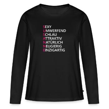 Susanne Name Geschenk - Frauen Premium Bio Langarmshirt - Schwarz - Vorne - Julia (174cm)