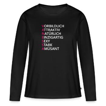 Vanessa Name Geschenk - Frauen Premium Bio Langarmshirt - Schwarz - Vorne - Julia (174cm)