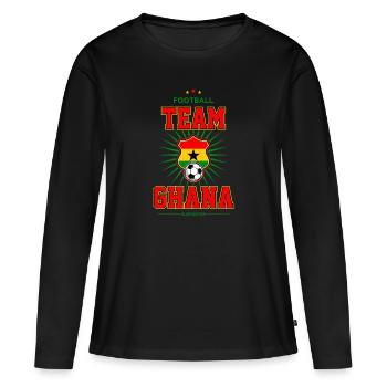 Ghana - T-shirt manches longues Premium bio Femme - noir - Devant - Julia (174cm)