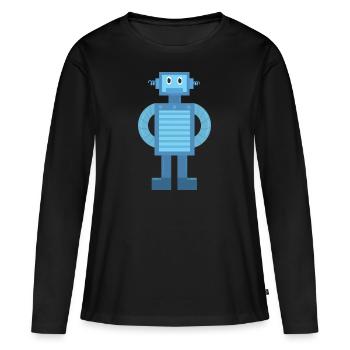Roboter - Frauen Premium Bio Langarmshirt - Schwarz - Vorne - Julia (174cm)