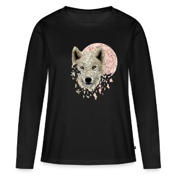 Wolf white - Women's Premium Organic Long Sleeve Shirt - black - Front - Julia (174cm)