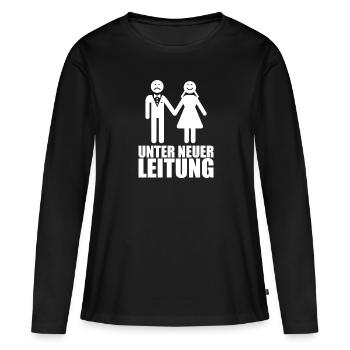 Ehe [Hochzeit] - Frauen Premium Bio Langarmshirt - Schwarz - Vorne - Julia (174cm)