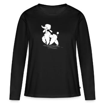 Caniche - T-shirt manches longues Premium bio Femme - noir - Devant - Julia (174cm)