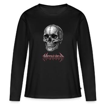 Metalhead, Heavy Metal Rock, Hardrock, Metalcore - T-shirt manches longues Premium bio Femme - noir - Devant - Julia (174cm)