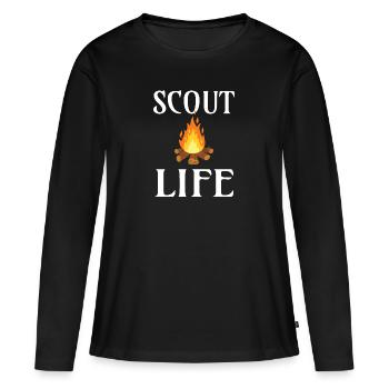 SCOUT: Scout Life - T-shirt manches longues Premium bio Femme - noir - Devant - Julia (174cm)