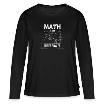 Fibonacci Nombre d’or Math Art Spirale - T-shirt manches longues Premium bio Femme - noir - Devant - Julia (174cm)