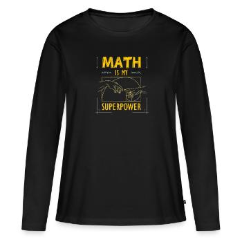 Fibonacci Nombre d’or Math Art Spirale - T-shirt manches longues Premium bio Femme - noir - Devant - Julia (174cm)
