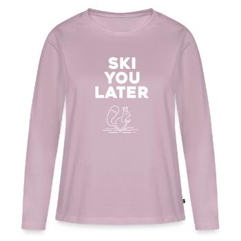 ski ski u plus tard skihase - T-shirt manches longues Premium bio Femme - rose poudré - Devant - Julia (174cm)