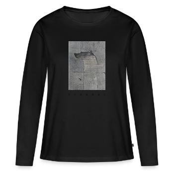 Chacal - T-shirt manches longues Premium bio Femme - noir - Devant - Julia (174cm)